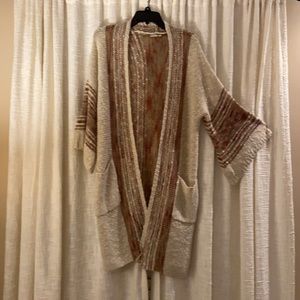 Long boho sweater.